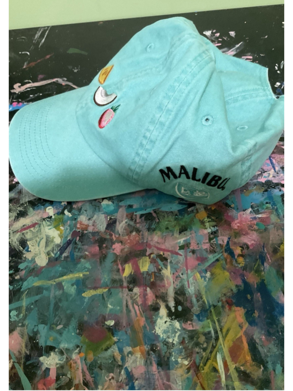 Malibu Dole Drinks Teal Green Color Baseball Cap. 100% Cotton. NEW - Picture 6 of 6